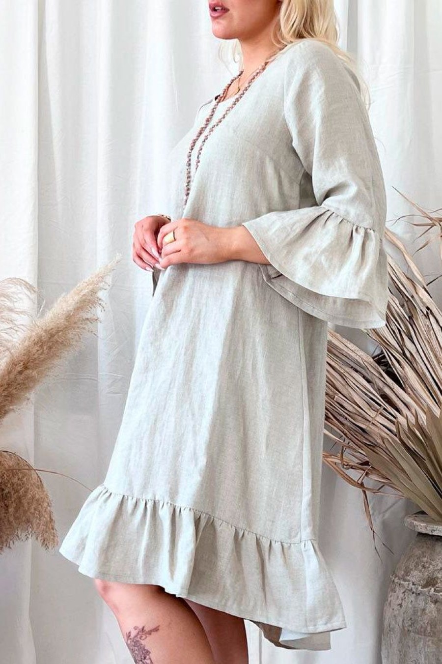 Muoti BYPIAS Pellavamekot | Juliet Pellavamekko Pitka, Natural