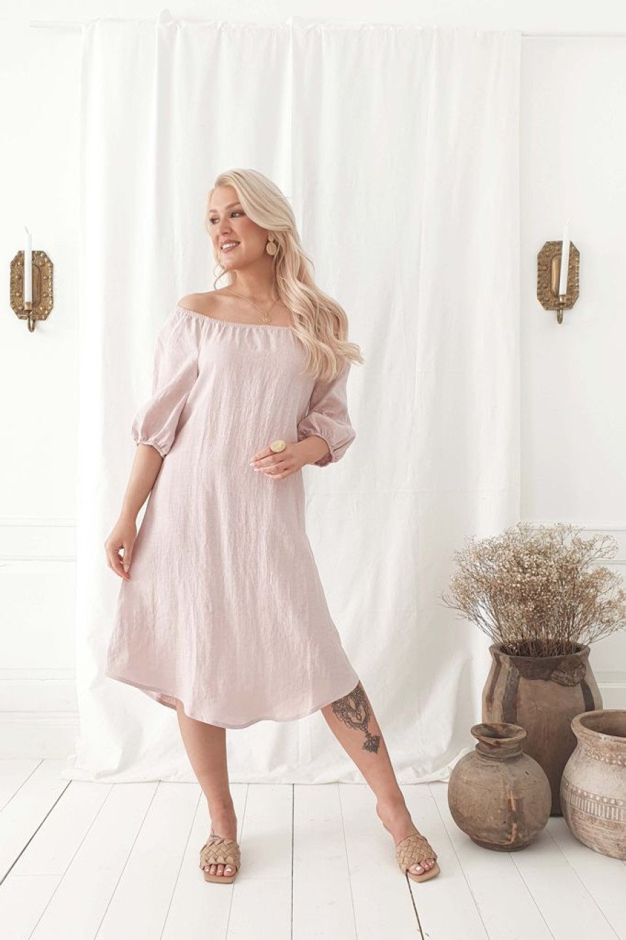 Muoti BYPIAS Bypias Pellavamekot | Louise Pellavamekko, Blush Vaaleanpunainen