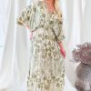 Muoti Bohemiana Silkki- Ja Viskoosimekot | Amelia Viskoosimekko, Vihrea Kuviollinen