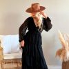 Muoti Bohemiana Silkki- Ja Viskoosimekot | Valentina Silkkisekoitemekko, Musta