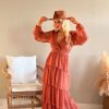 Muoti Bohemiana Silkki- Ja Viskoosimekot | Valentina Silkkisekoitemekko, Cognac